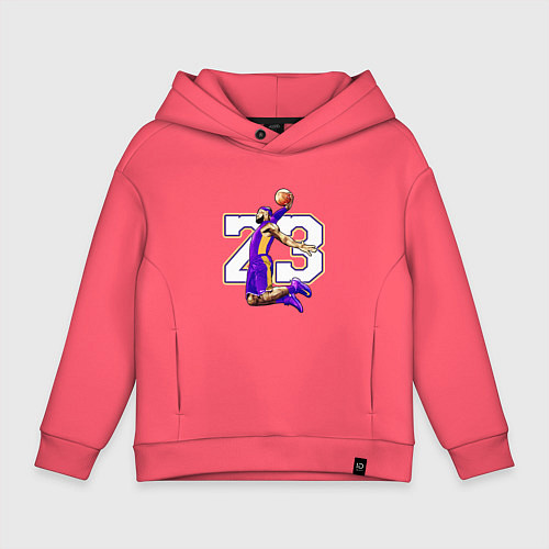 Детское худи оверсайз Леброн Джеймс / Коралловый – фото 1