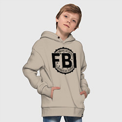Толстовка оверсайз детская FBI Agency, цвет: миндальный — фото 2