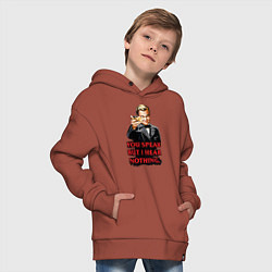 Толстовка оверсайз детская Gatsby: You Speak, цвет: кирпичный — фото 2