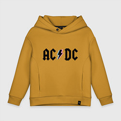 Толстовка оверсайз детская AC/DC цвета горчичный — фото 1