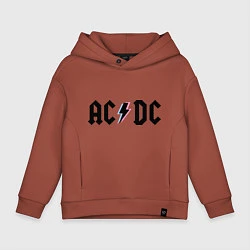 Толстовка оверсайз детская AC/DC, цвет: кирпичный