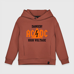 Толстовка оверсайз детская AC/DC: High Voltage, цвет: кирпичный