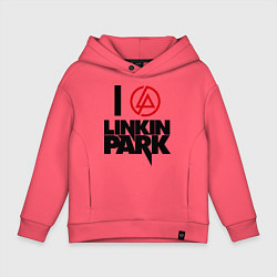 Толстовка оверсайз детская I love Linkin Park, цвет: коралловый