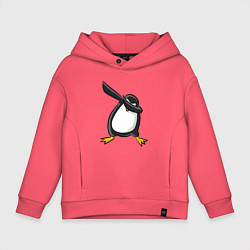 Толстовка оверсайз детская DAB Pinguin, цвет: коралловый