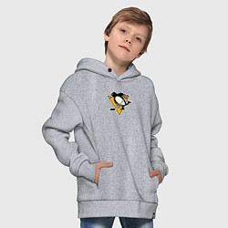 Толстовка оверсайз детская Pittsburgh Penguins: Evgeni Malkin, цвет: меланж — фото 2