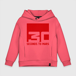Толстовка оверсайз детская 30 seconds to mars, цвет: коралловый
