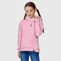 Толстовка оверсайз детская Москва-чёрный логотип, цвет: светло-розовый — фото 2