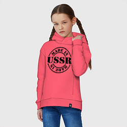 Толстовка оверсайз детская Made in USSR, цвет: коралловый — фото 2