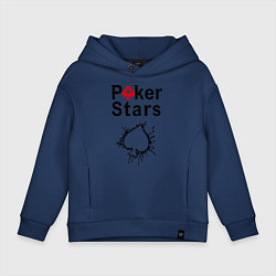 Толстовка оверсайз детская Poker Stars, цвет: тёмно-синий