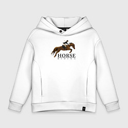 Толстовка оверсайз детская HORSE RIDING цвета белый — фото 1