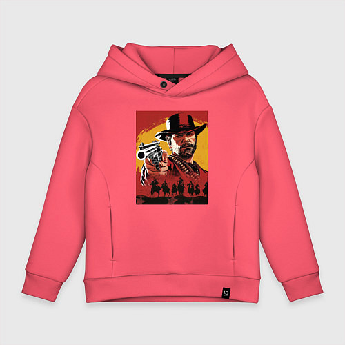 Детское худи оверсайз Red dead redemption 2 / Коралловый – фото 1