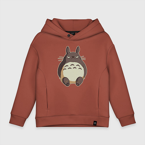 Детское худи оверсайз Грустный Тоторо / Кирпичный – фото 1