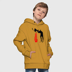 Толстовка оверсайз детская Banksy, цвет: горчичный — фото 2