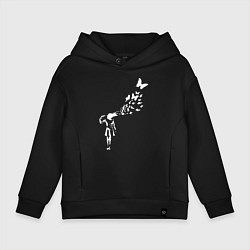 Толстовка оверсайз детская Banksy, цвет: черный