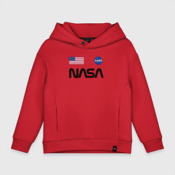 Толстовка оверсайз детская NASA НАСА, цвет: красный