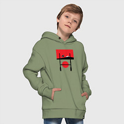 Толстовка оверсайз детская Регби, Япония 2019, цвет: авокадо — фото 2