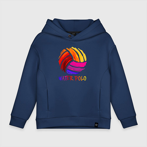 Детское худи оверсайз Мяч для водного поло / Тёмно-синий – фото 1