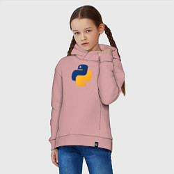 Толстовка оверсайз детская Python, цвет: пыльно-розовый — фото 2