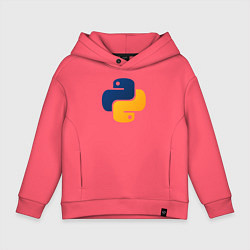 Толстовка оверсайз детская Python, цвет: коралловый