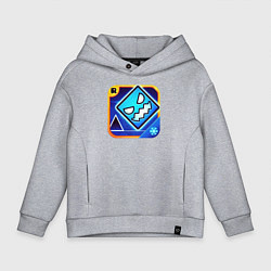 Толстовка оверсайз детская Geometry Dash, цвет: меланж