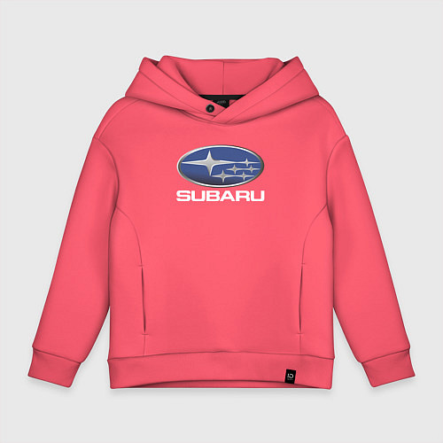 Детское худи оверсайз SUBARU / Коралловый – фото 1