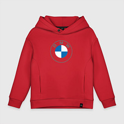Толстовка оверсайз детская BMW LOGO 2020, цвет: красный