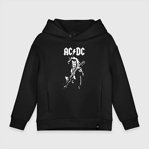 Детское худи оверсайз ACDC / Черный – фото 1