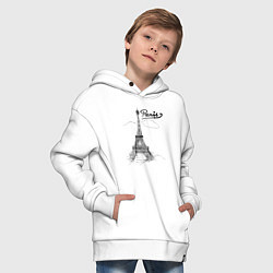 Толстовка оверсайз детская Париж, цвет: белый — фото 2