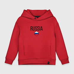 Толстовка оверсайз детская Россия, цвет: красный