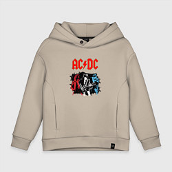 Толстовка оверсайз детская ACDC, цвет: миндальный