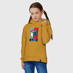 Толстовка оверсайз детская PORTAL, цвет: горчичный — фото 2