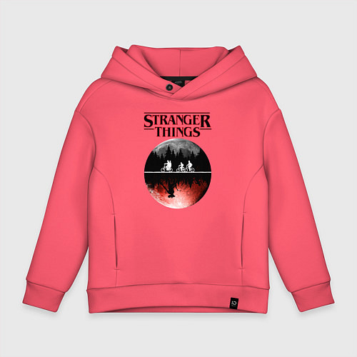 Детское худи оверсайз Очень странные дела / Коралловый – фото 1
