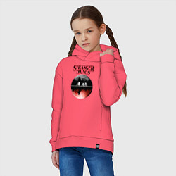 Толстовка оверсайз детская Очень странные дела, цвет: коралловый — фото 2