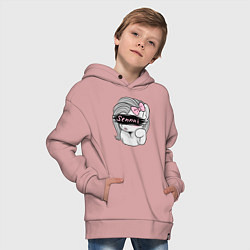 Толстовка оверсайз детская Senpai, цвет: пыльно-розовый — фото 2