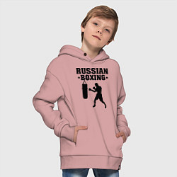 Толстовка оверсайз детская Russian Boxing, цвет: пыльно-розовый — фото 2