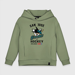 Толстовка оверсайз детская SAN JOSE SHARKS, цвет: авокадо