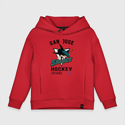 Толстовка оверсайз детская SAN JOSE SHARKS, цвет: красный
