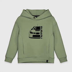 Толстовка оверсайз детская SUBARU Z, цвет: авокадо