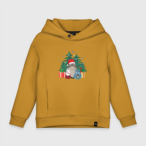 Детское худи оверсайз New Year Totoro / Горчичный – фото 1