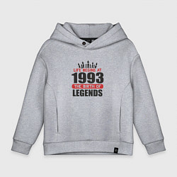 Толстовка оверсайз детская 1993 - рождение легенды, цвет: меланж