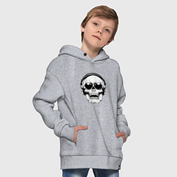 Толстовка оверсайз детская Skull Music lover, цвет: меланж — фото 2