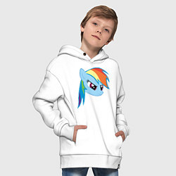 Толстовка оверсайз детская Rainbow Dash, цвет: белый — фото 2