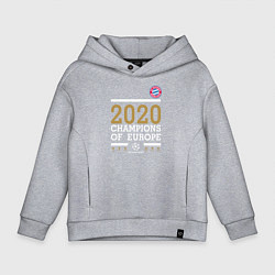 Толстовка оверсайз детская FC Bayern Munchen Champions of Europe 2020, цвет: меланж