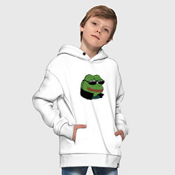 Толстовка оверсайз детская Pepe в очках EZ, цвет: белый — фото 2