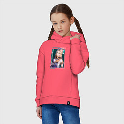 Толстовка оверсайз детская Альбедо Albedo с надписями, Genshin Impact, цвет: коралловый — фото 2