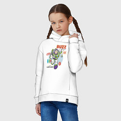 Толстовка оверсайз детская Buzz Lightyear, цвет: белый — фото 2