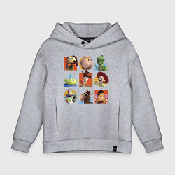 Толстовка оверсайз детская Toy Story, цвет: меланж