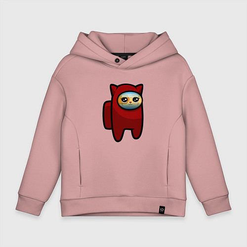Детское худи оверсайз Among us Cat / Пыльно-розовый – фото 1
