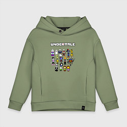 Толстовка оверсайз детская UNDERTALE, цвет: авокадо