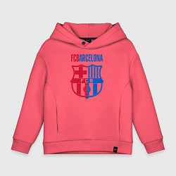 Толстовка оверсайз детская Barcelona FC, цвет: коралловый